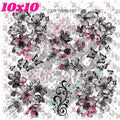 10X10 - 190 NEWSPAPER FLOWERS W/BUTTERFLIES - 216 Tumblers