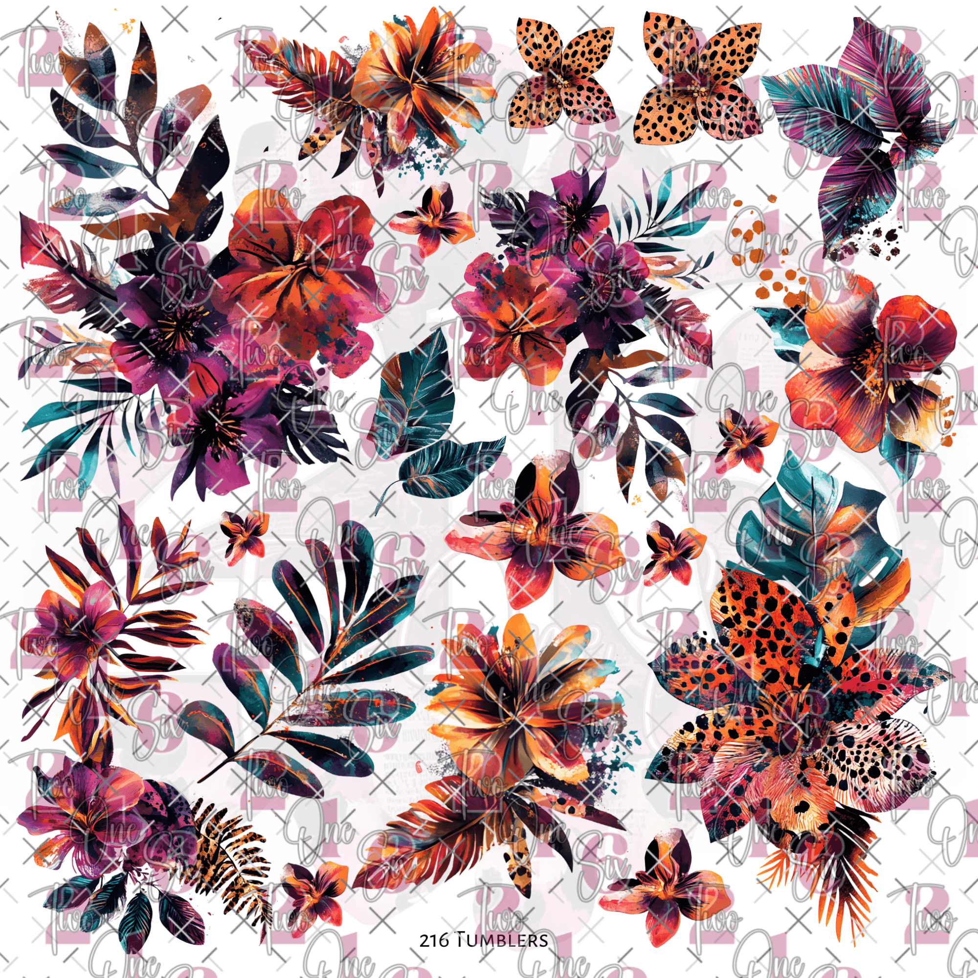10X10 - 194 SUNNY RUSTC FLORALS - 216 Tumblers