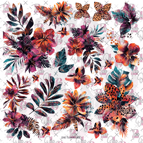 10X10 - 194 SUNNY RUSTC FLORALS - 216 Tumblers