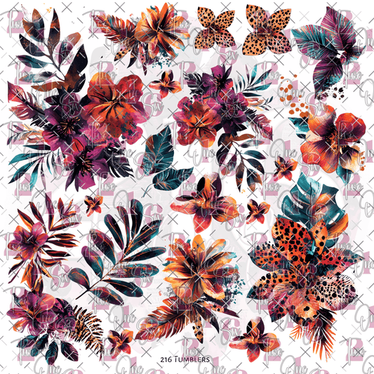 10X10 - 194 SUNNY RUSTC FLORALS - 216 Tumblers