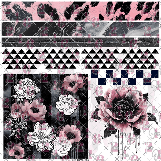 10X10 - 202 GRUNGE FANTASY - PEEK A BOO - 216 Tumblers