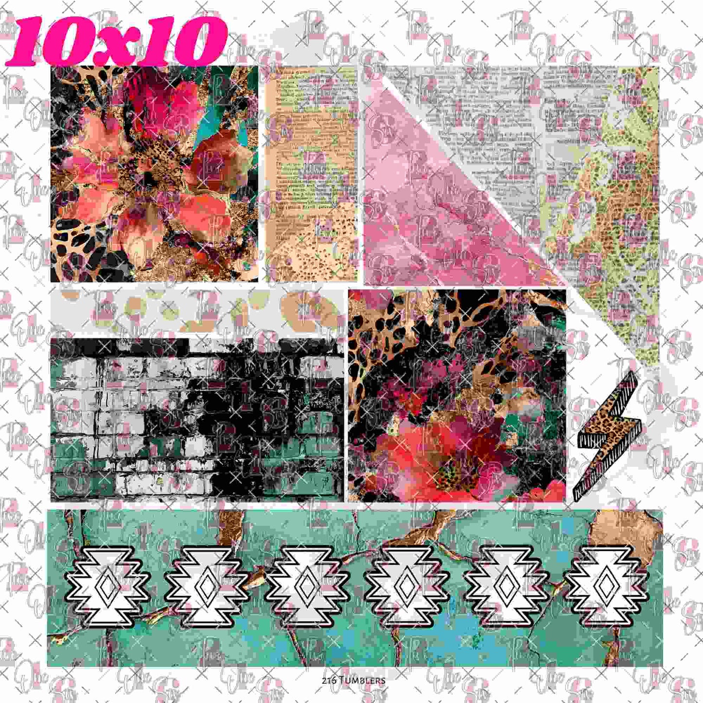 10X10 - 207 WESTERN PRIDE - PEEK A BOO - 216 Tumblers