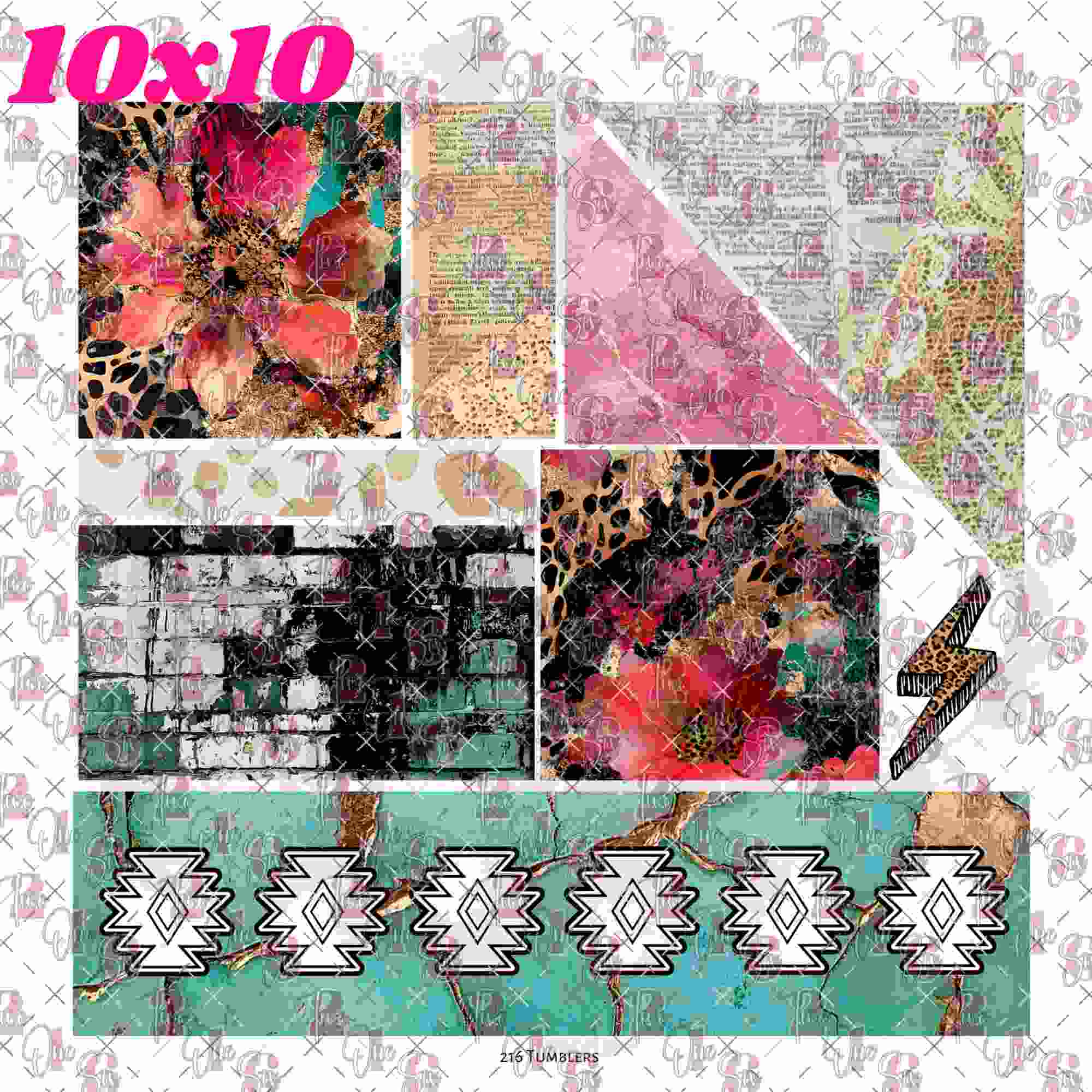 10X10 - 207 WESTERN PRIDE - PEEK A BOO - 216 Tumblers