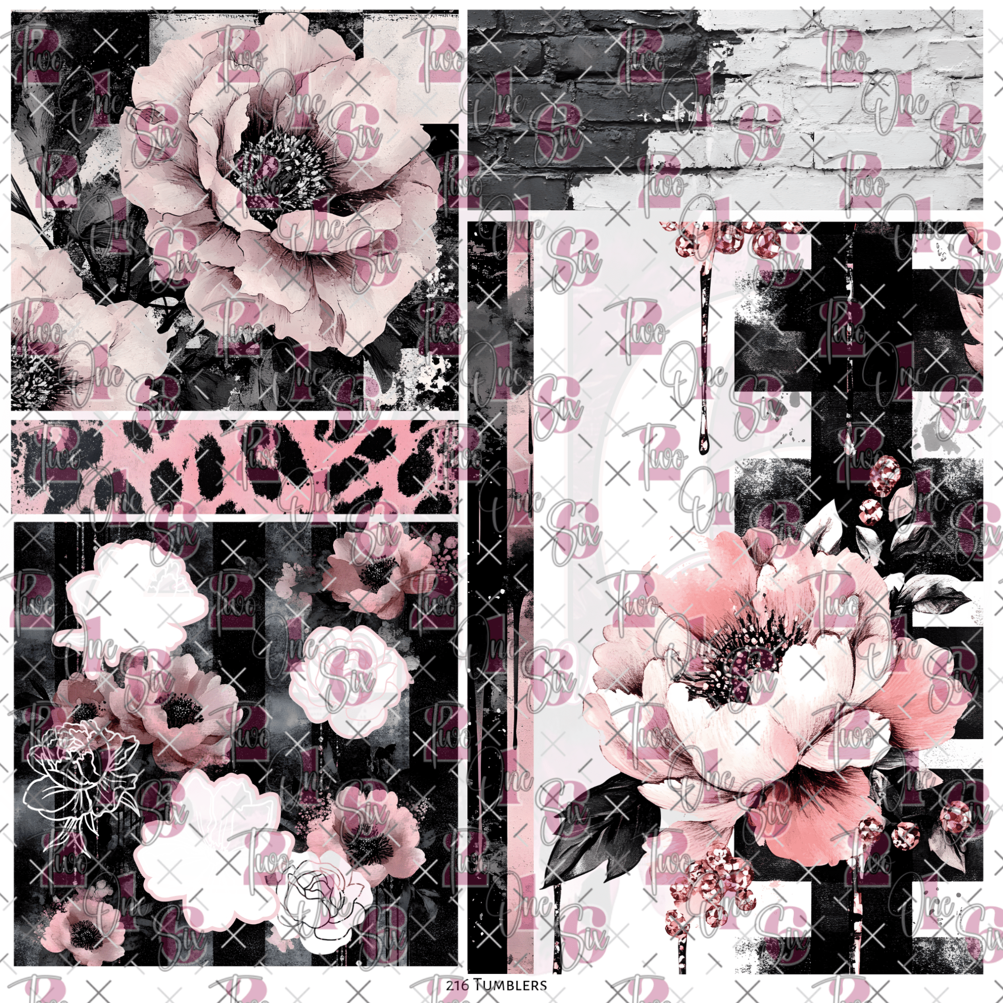 10X10 - 209 GRUNGE FANTASY - PEEK A BOO - 216 Tumblers