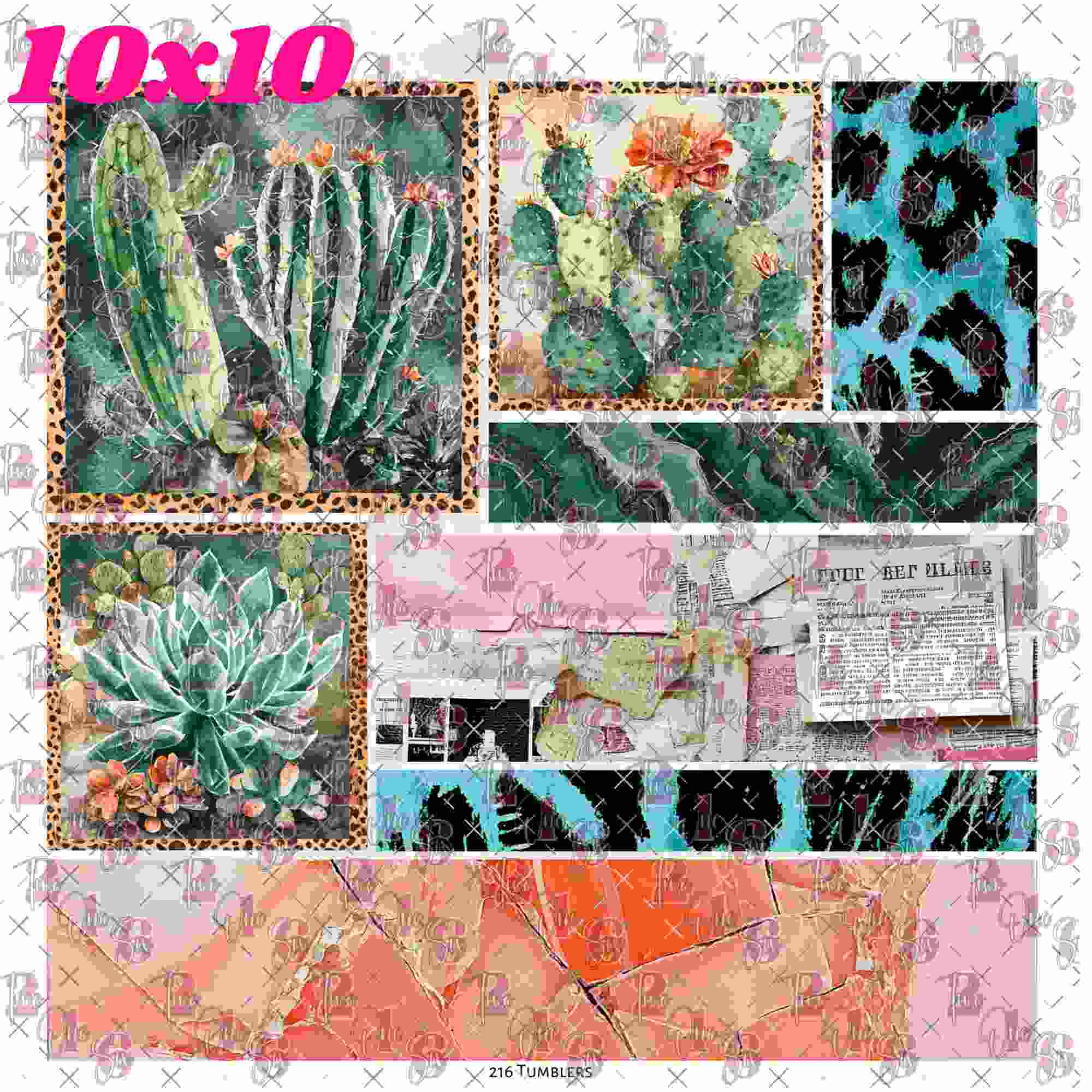 10X10 - 214 CUT A PART WESTERN - 216 Tumblers