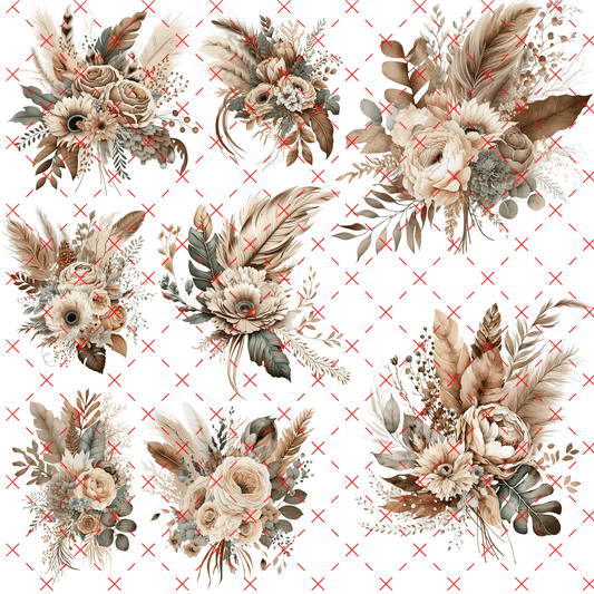 10X10 25 BIG BOHO FLOWERS - 216 Tumblers