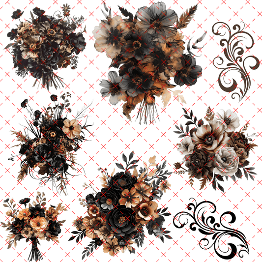 10X10 - 35 DARK ELEGANCE FLORALS - 216 Tumblers