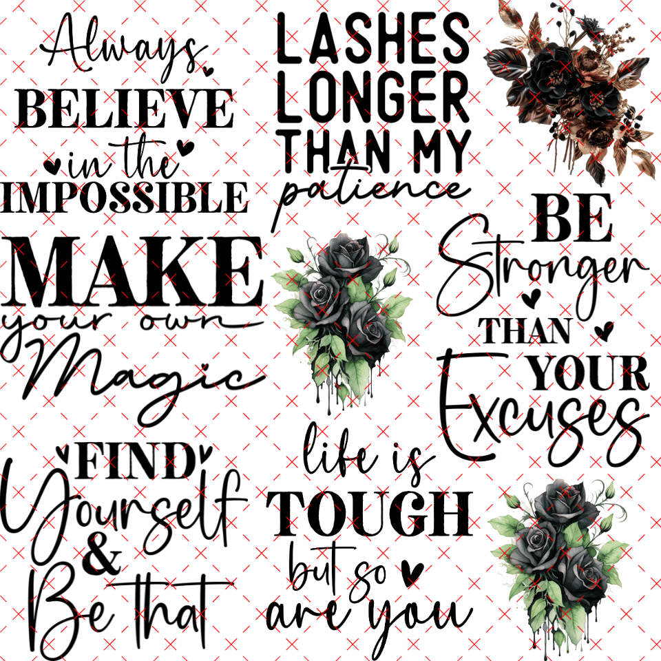 10X10 - 36 WORD SHEET 3 - 216 Tumblers