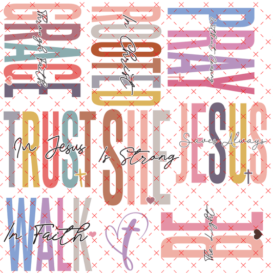 10X10 - 41 FAITH WORDS - 216 Tumblers