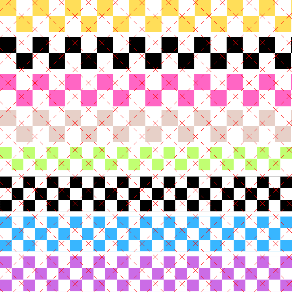 10X10 - 44 COLOR ME CHECKERED - 216 Tumblers