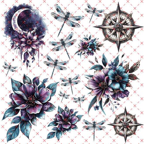 10X10 - 53 DRAGONFLY CELESTIAL - 216 Tumblers