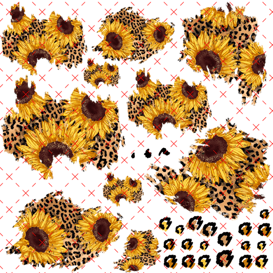 10X10 - 56 SUNFLOWER AND LEOAPRD PATCHES - 216 Tumblers
