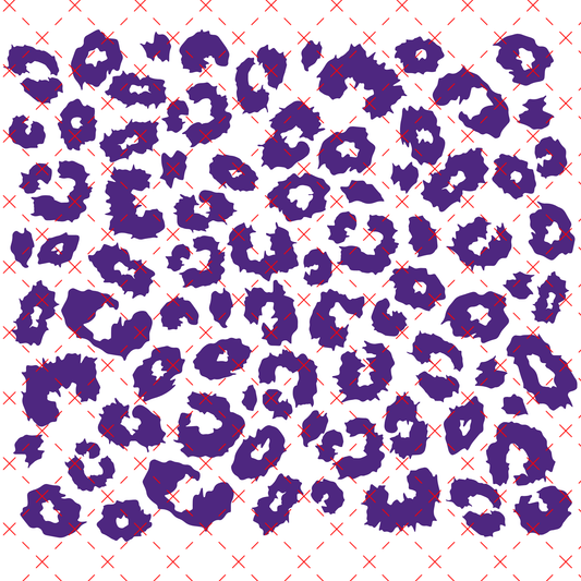 10x10 - 57 Jagged Leopard PURPLE Big Sheet - 216 Tumblers