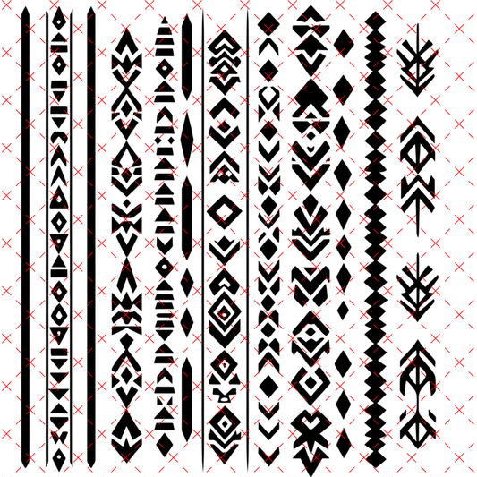 10X10 - 63 TRIBAL OUTLINE 1 - 216 Tumblers