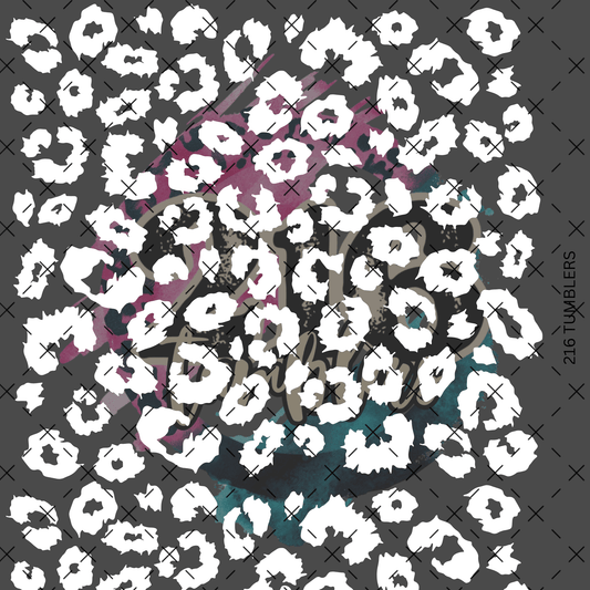 10x10 - 80 Jagged Leopard WHITE Big Sheet - 216 Tumblers