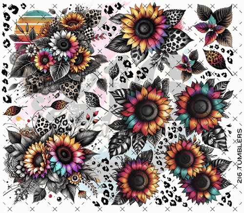 10x10 - 82 216 - VIBRANT FLORALS AND LEOAPRD - 216 Tumblers