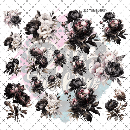 10X10 - 84 GOTHIC PEONIES - 216 Tumblers