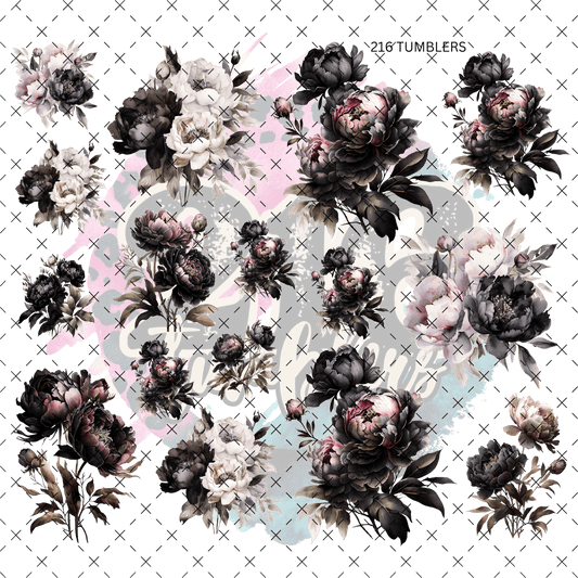 10X10 - 84 GOTHIC PEONIES - 216 Tumblers