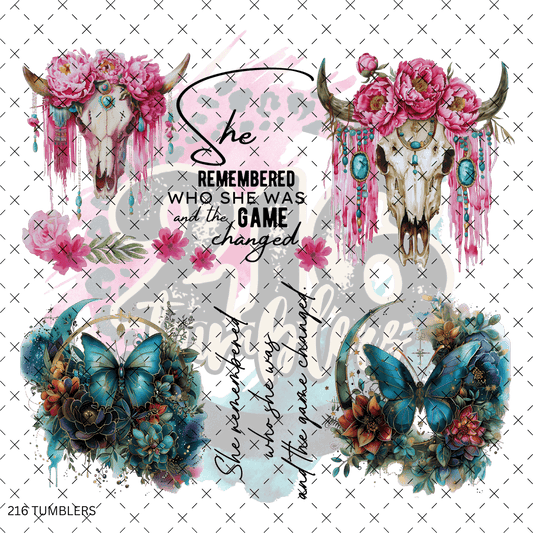 10X10 - 85 SHE REMEMBERED WHO SHE WAS - 216 Tumblers