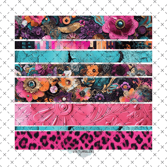 10X10 - 89 COLORFUL BANDS - 216 Tumblers