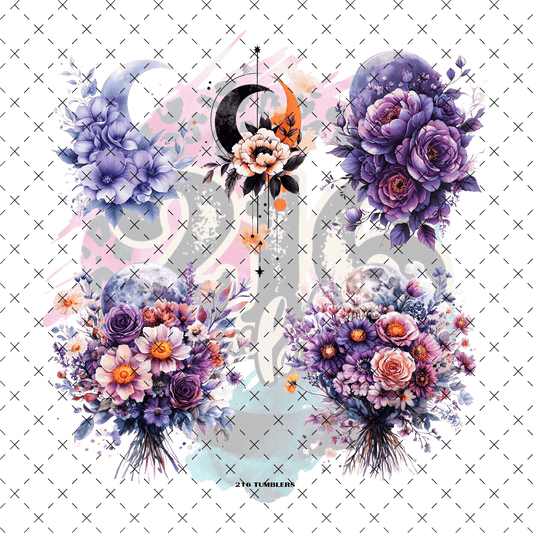 10X10 - 94 MOON FLOWERS - 216 Tumblers