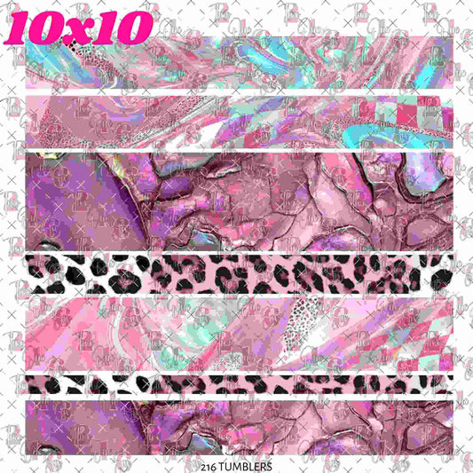 10X10 - 96 PINK BANDS - 216 Tumblers