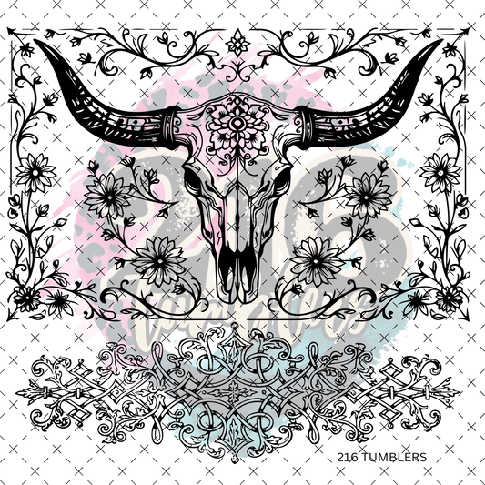 10X10 - 97 RAGING BULL OUTLINE - 216 Tumblers
