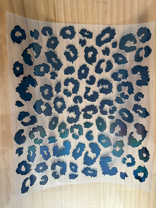 10X10 - BLACK HOLOGRAPHIC LEOAPRD PRINT - 216 Tumblers