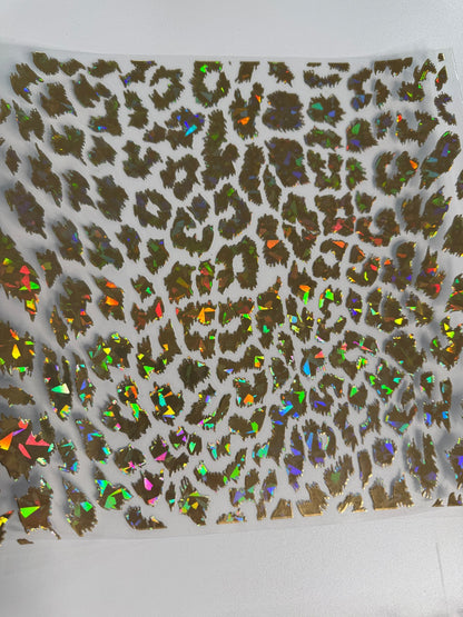 10X10 - DIAMOND CUT HOLOGRAPHIC LEOPARD GOLD - 216 Tumblers