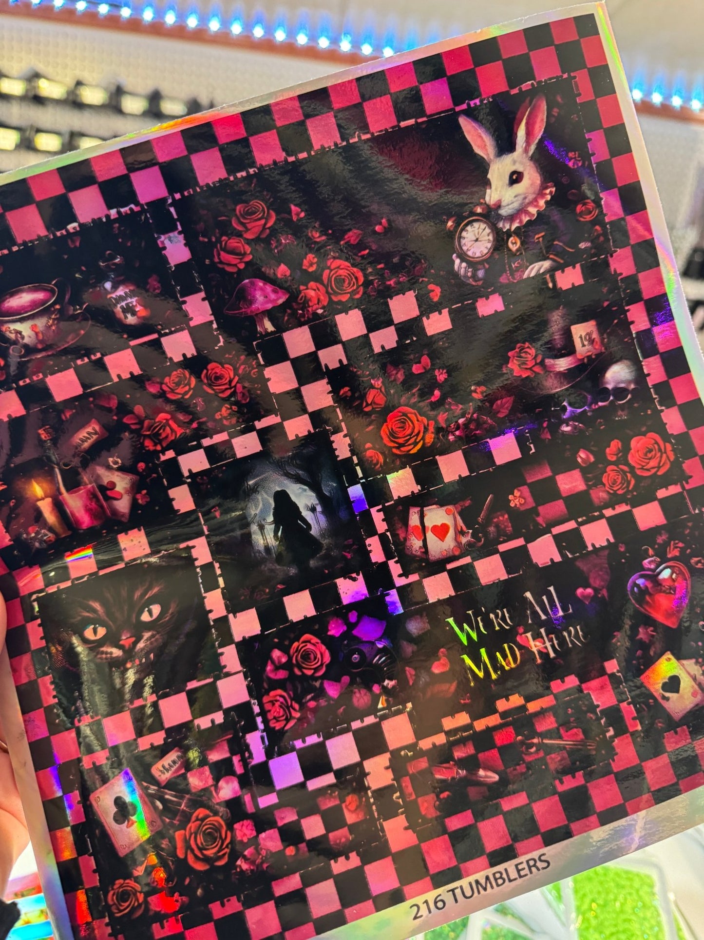 10x10 HOLO PINK ALICE - 216 Tumblers