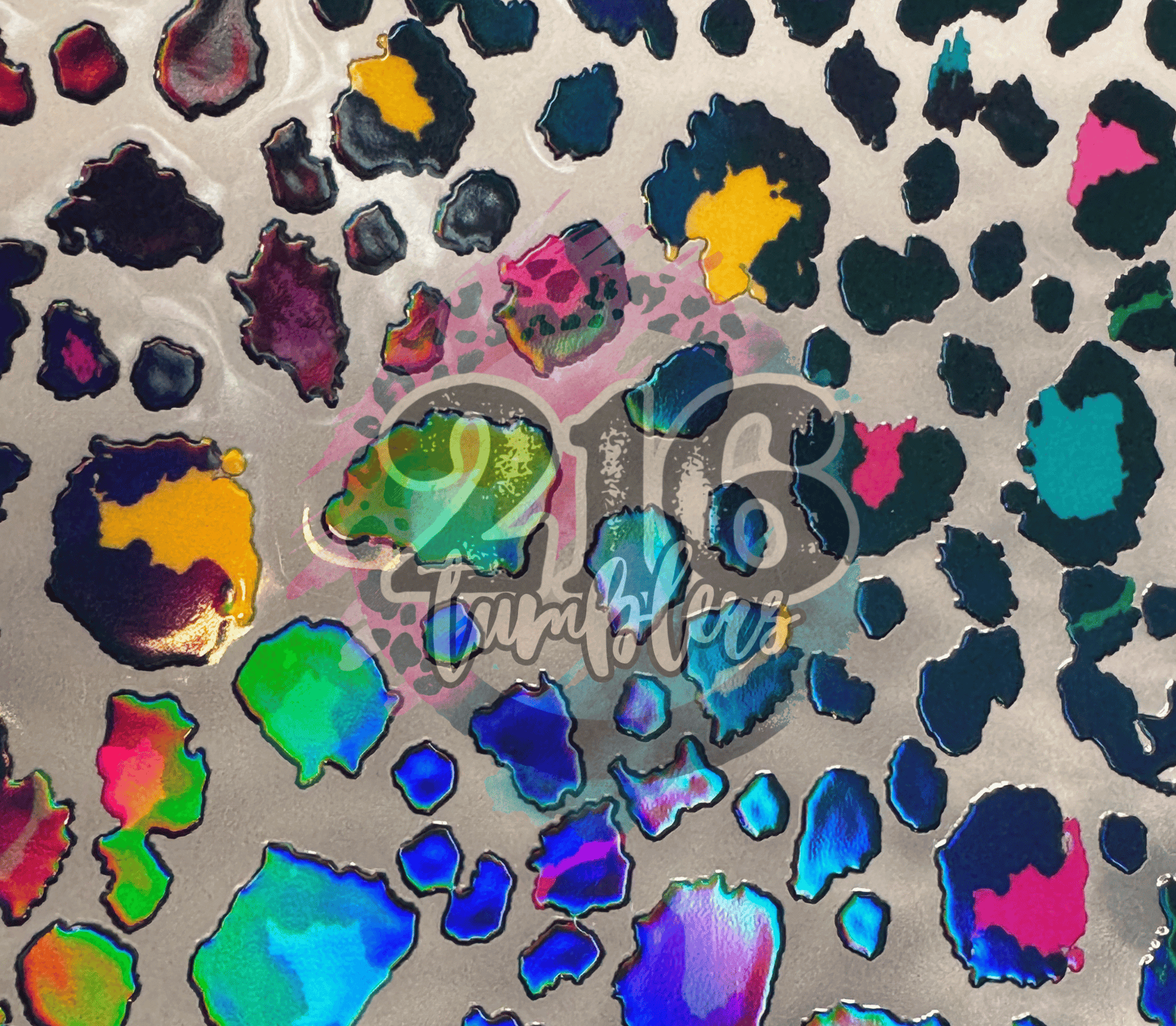 10X10 - HOLOGRAPHIC NEON LEOPARD - 216 Tumblers