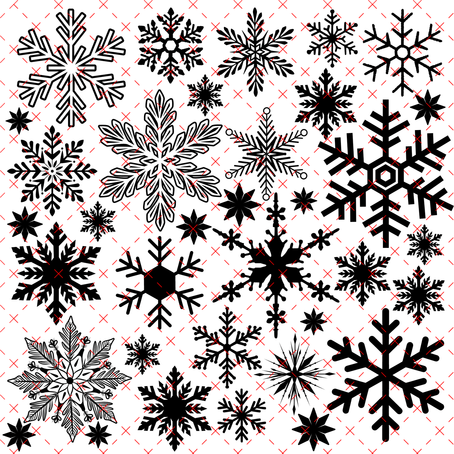 10X10 OUTLINES 13 SNOWFLAKES - 216 Tumblers