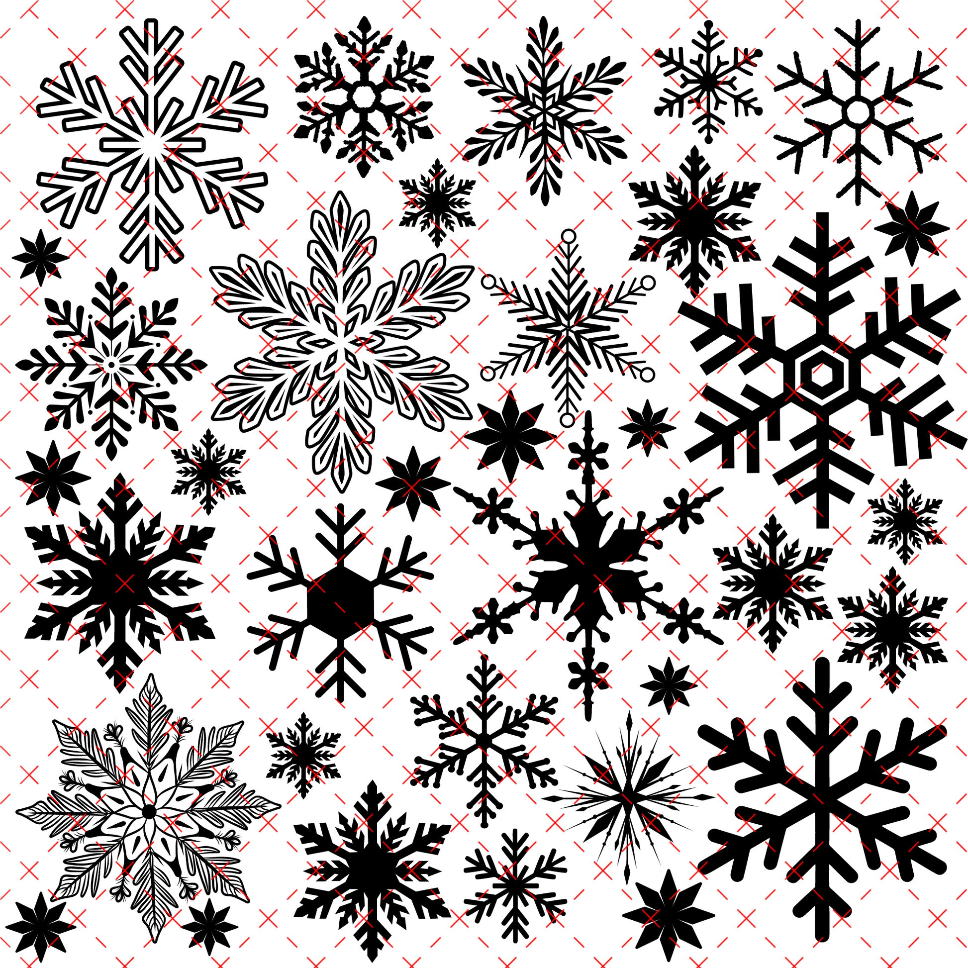 10X10 OUTLINES 13 SNOWFLAKES - 216 Tumblers