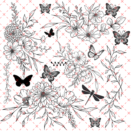 10X10 OUTLINES 14 BUTTERFLIES - 216 Tumblers