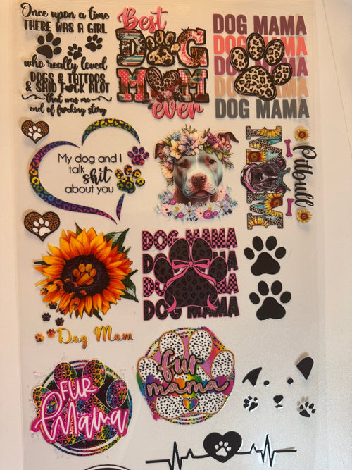 10x24 THEME SHEET - DOG MOM - 216 Tumblers
