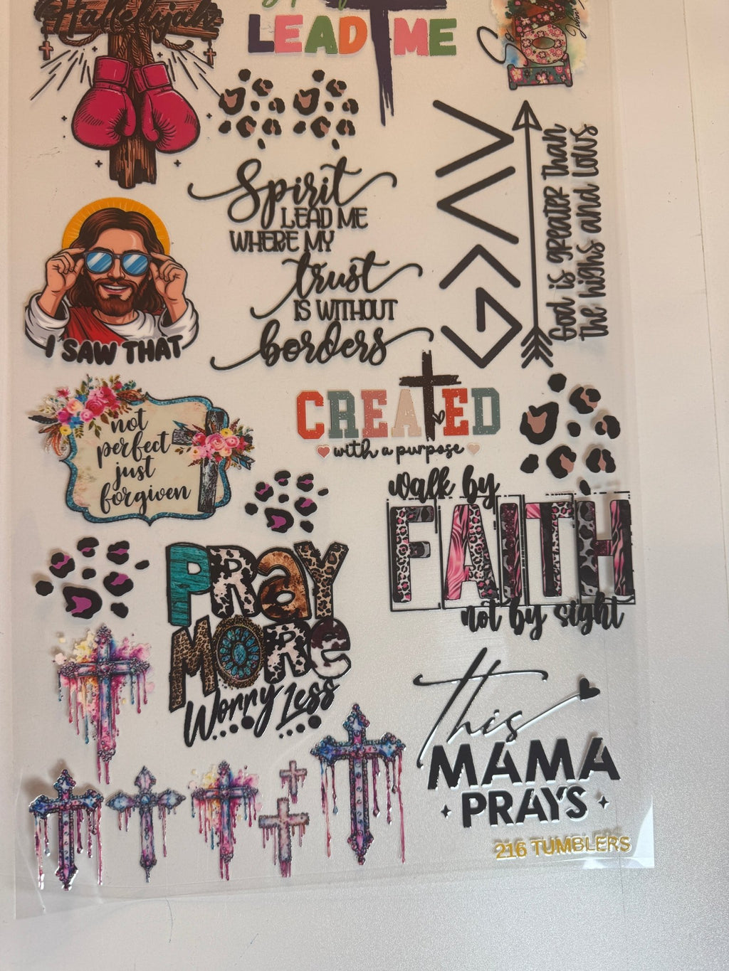 10x24 THEME SHEET - INSPIRATIONAL - 216 Tumblers