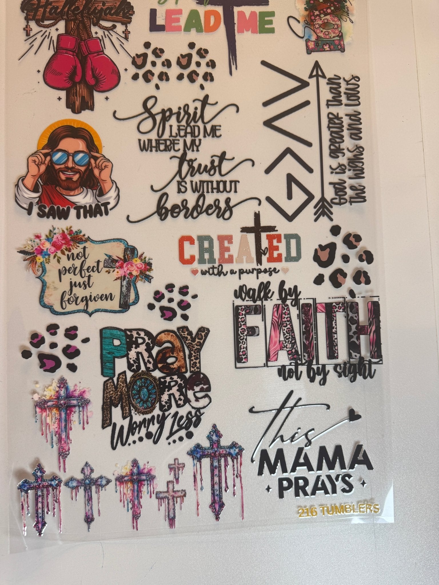 10x24 THEME SHEET - INSPIRATIONAL - 216 Tumblers