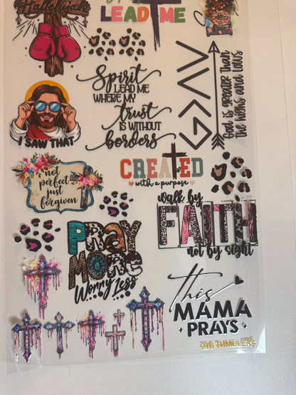 10x24 THEME SHEET - INSPIRATIONAL - 216 Tumblers