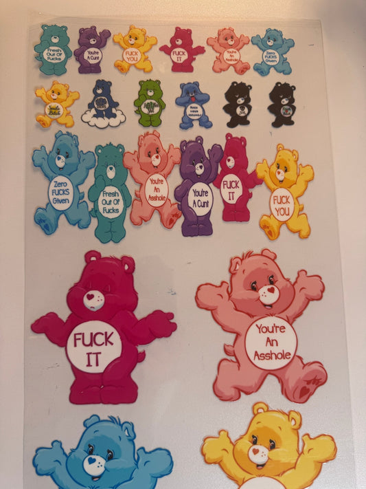 10x24 THEME SHEET - SWEAR BEARS - 216 Tumblers