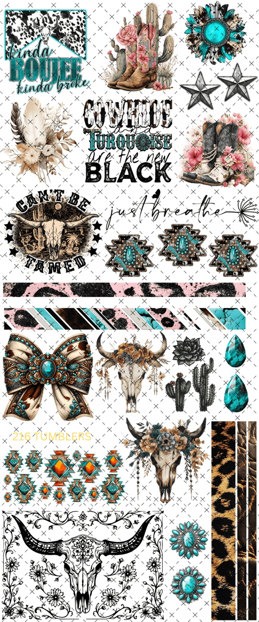 10x24 THEME SHEET - WESTERN ** READ ** - 216 Tumblers