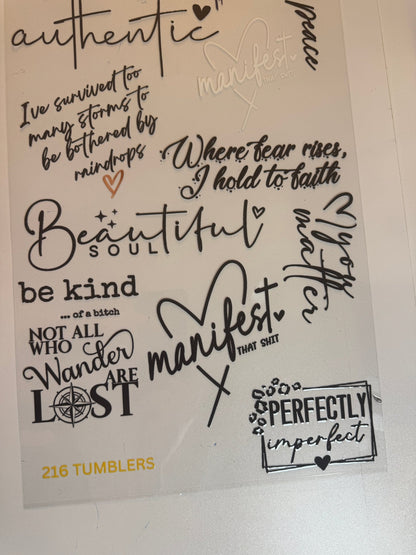 10x24 THEME SHEET - WORDS - 216 Tumblers