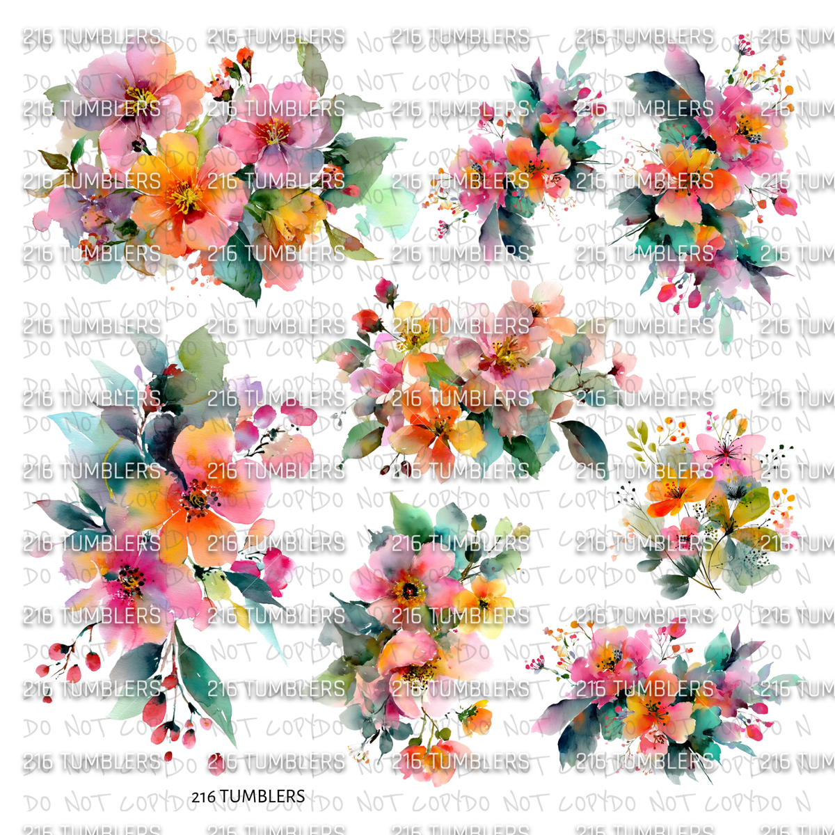 1103 KGD FLORALS - 216 Tumblers