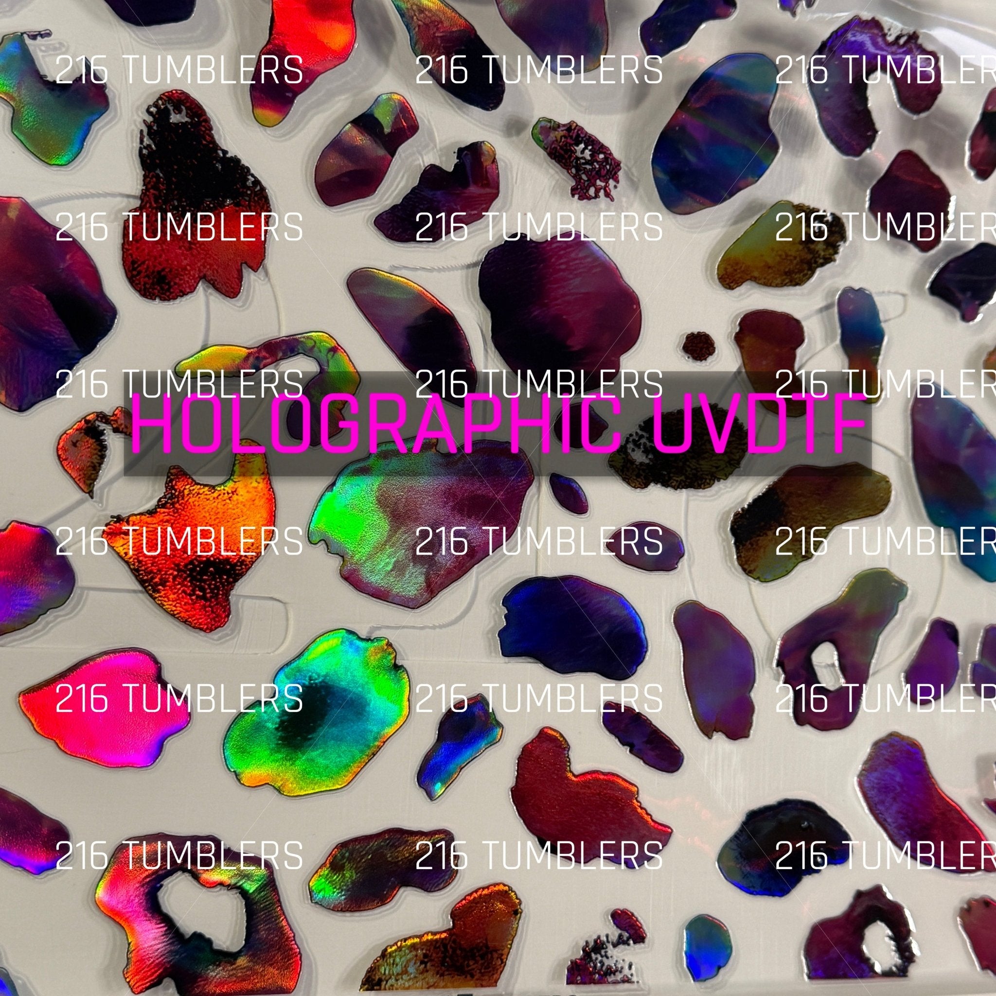 1107 HOLOGRAPHIC BLOTCHED LEOPARD - 216 Tumblers