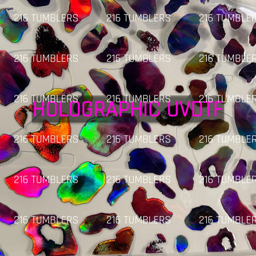 1107 HOLOGRAPHIC BLOTCHED LEOPARD - 216 Tumblers