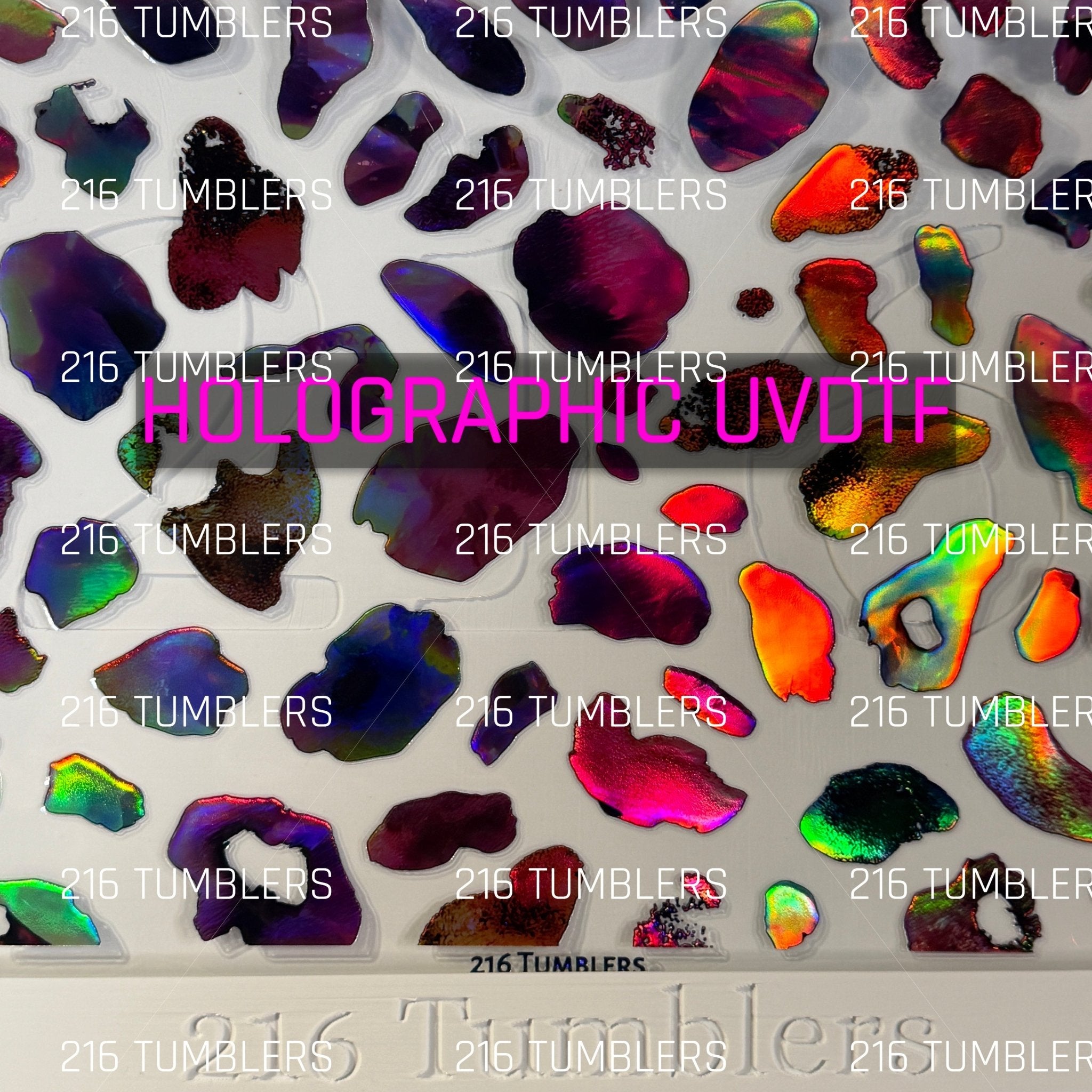1107 HOLOGRAPHIC BLOTCHED LEOPARD - 216 Tumblers