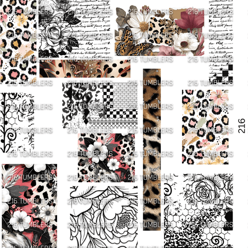 1109 MIXED MEDIA PRETTY - UVDTF - 216 Tumblers