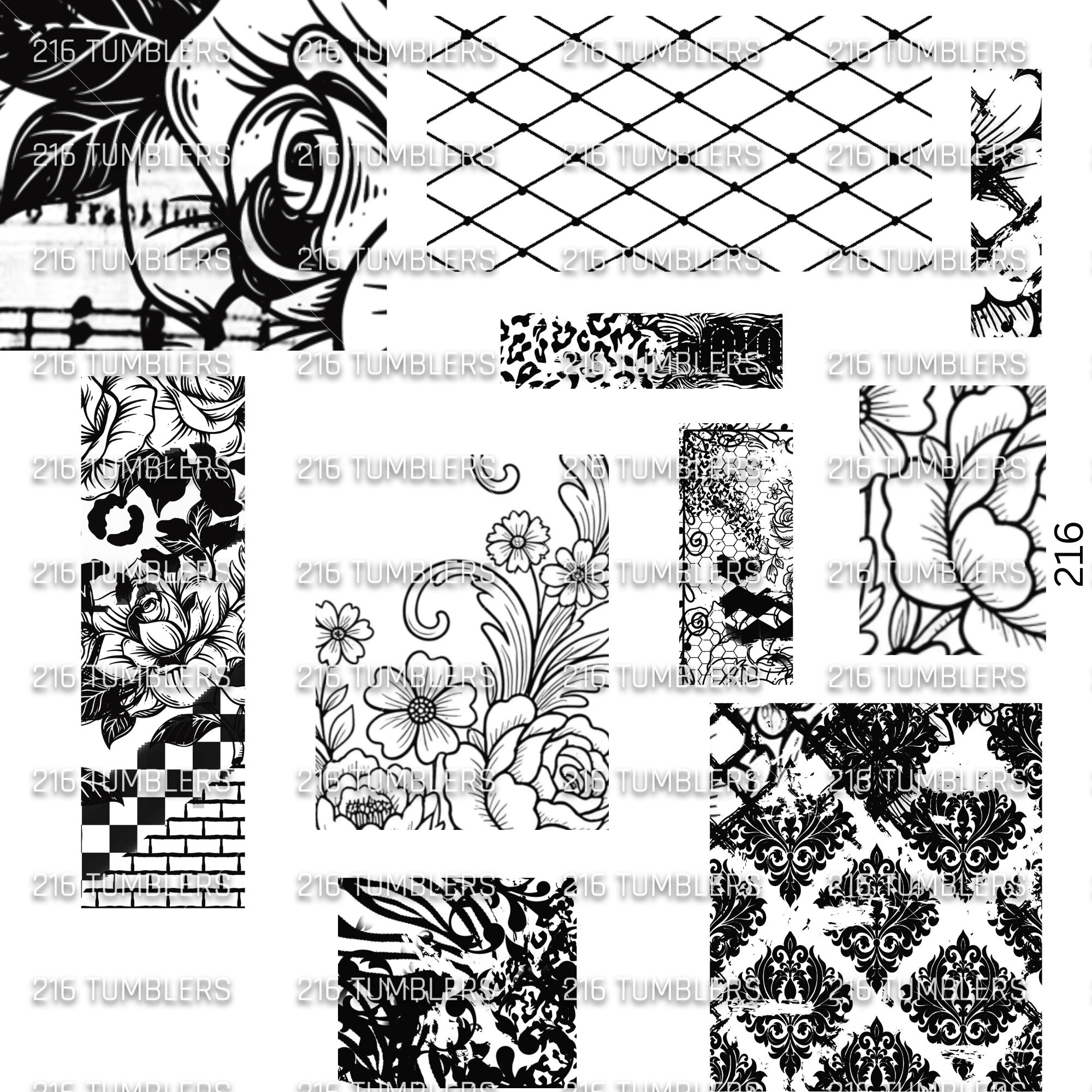 1110 MIXED MEDIA OUTLINES - UVDTF - 216 Tumblers