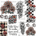 1118 RANDOM CHECKER FLOWERS AND THINGS - 216 Tumblers