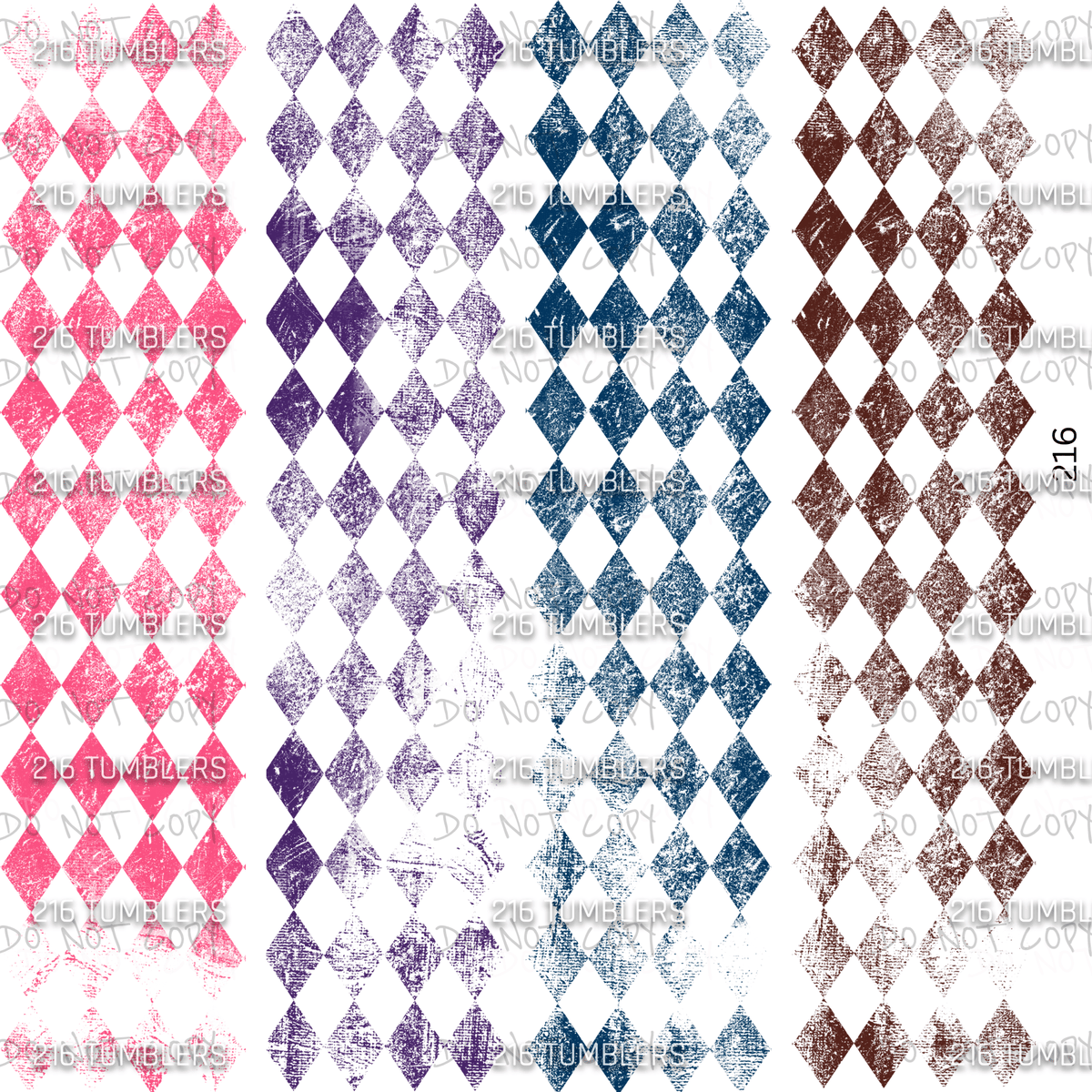 1133 DISTRESSED ARGYLE COLORS - 216 Tumblers