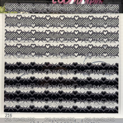 1134 CHECKER BARBED WIRE BANDS - 216 Tumblers